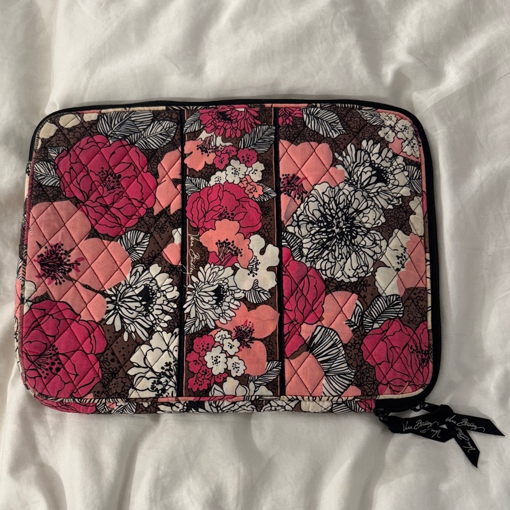 Vera Bradley Pink and Brown Floral Laptop Case